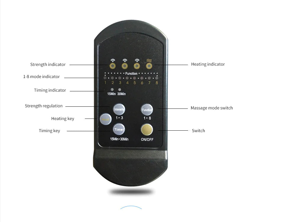 Foldable 6-Head Vibration Massage Cushion
