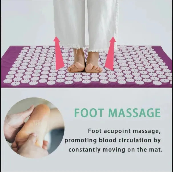 Person lying on acupressure mat