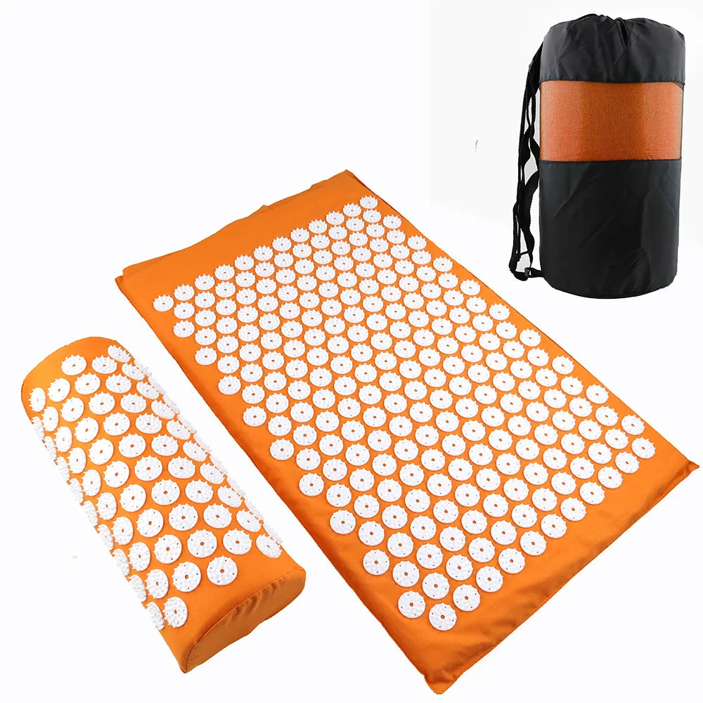 Acupressure Mat and Pillow Set for back pain and stress relief